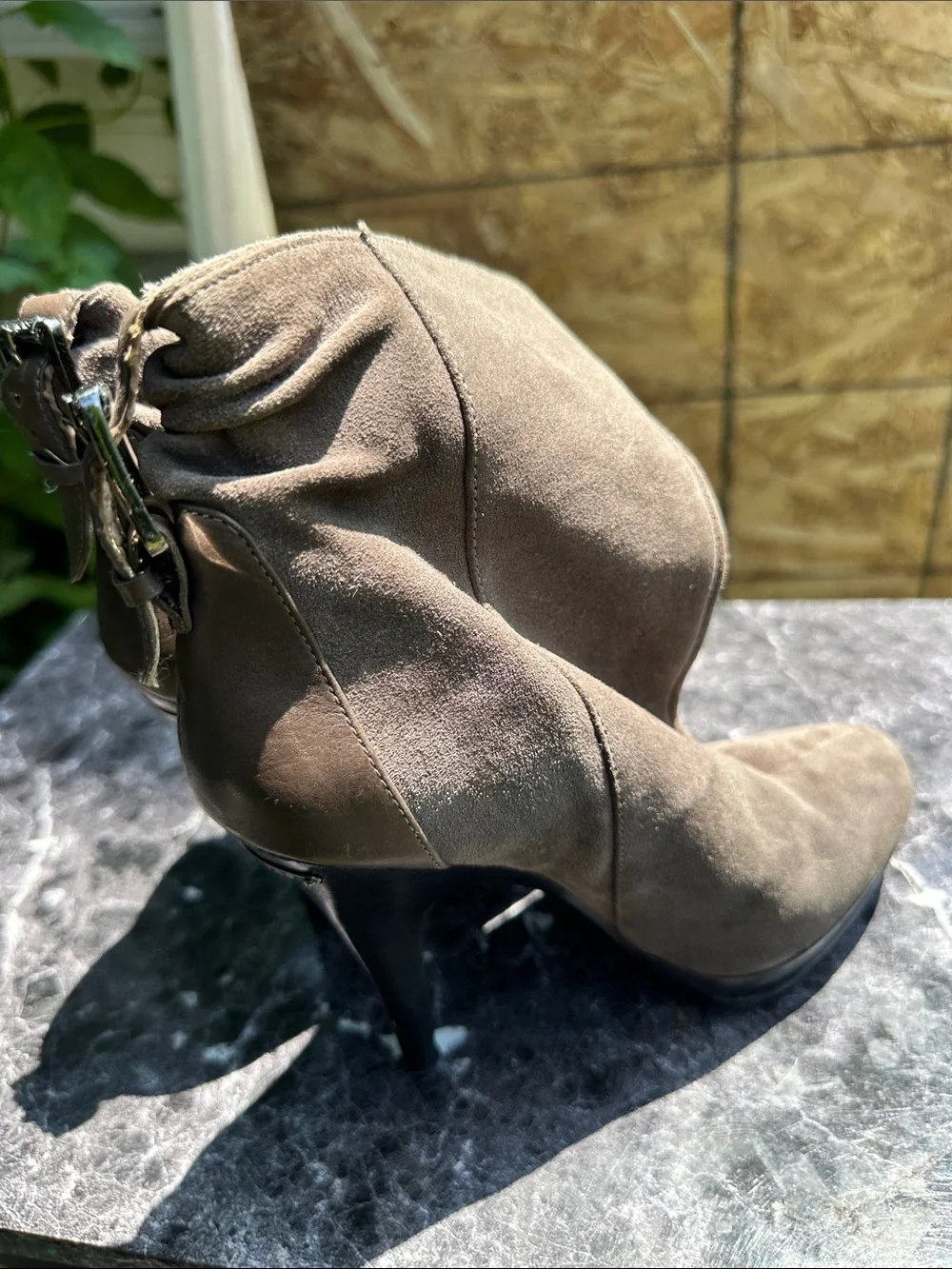 Michael Kors Fold-Over Suede Ankle Boots - Brown